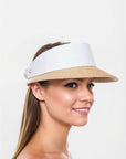 Eric Javits Champ Visor Hat Color: Natural/Black, Gold/Sand, Peanut/White, Bark, Peanut  at Petticoat Lane  Greenwich, CT