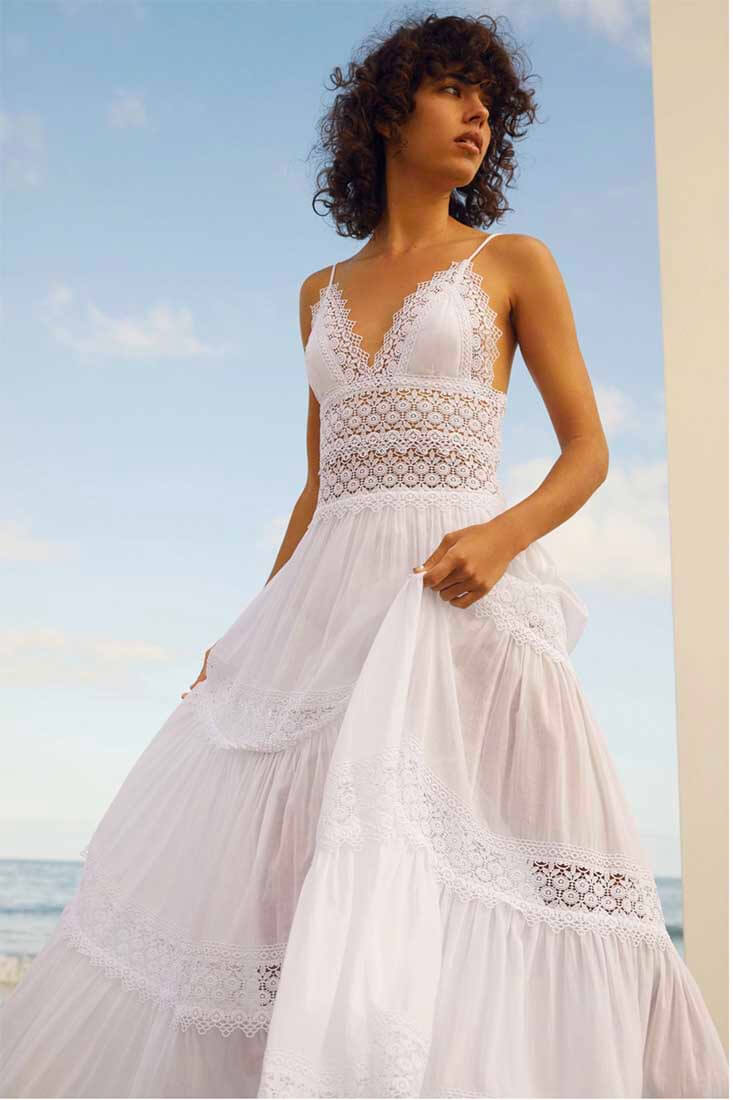 Charo Ruiz Cindy Long Dress in White