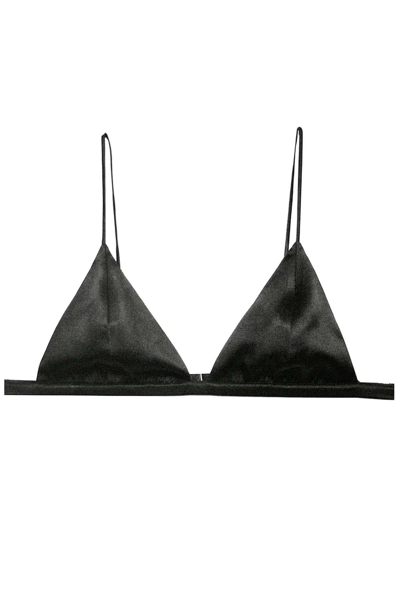 Fleur du Mal Luxe Triangle Bra in Black