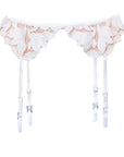 Fleur Du Mal Lily Embroidered Garter Belt Color: Ivory Size: XS at Petticoat Lane  Greenwich, CT