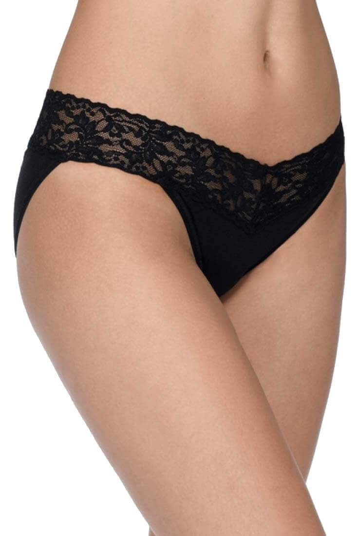 Hanky Panky Organic Cotton V-Kini in Black