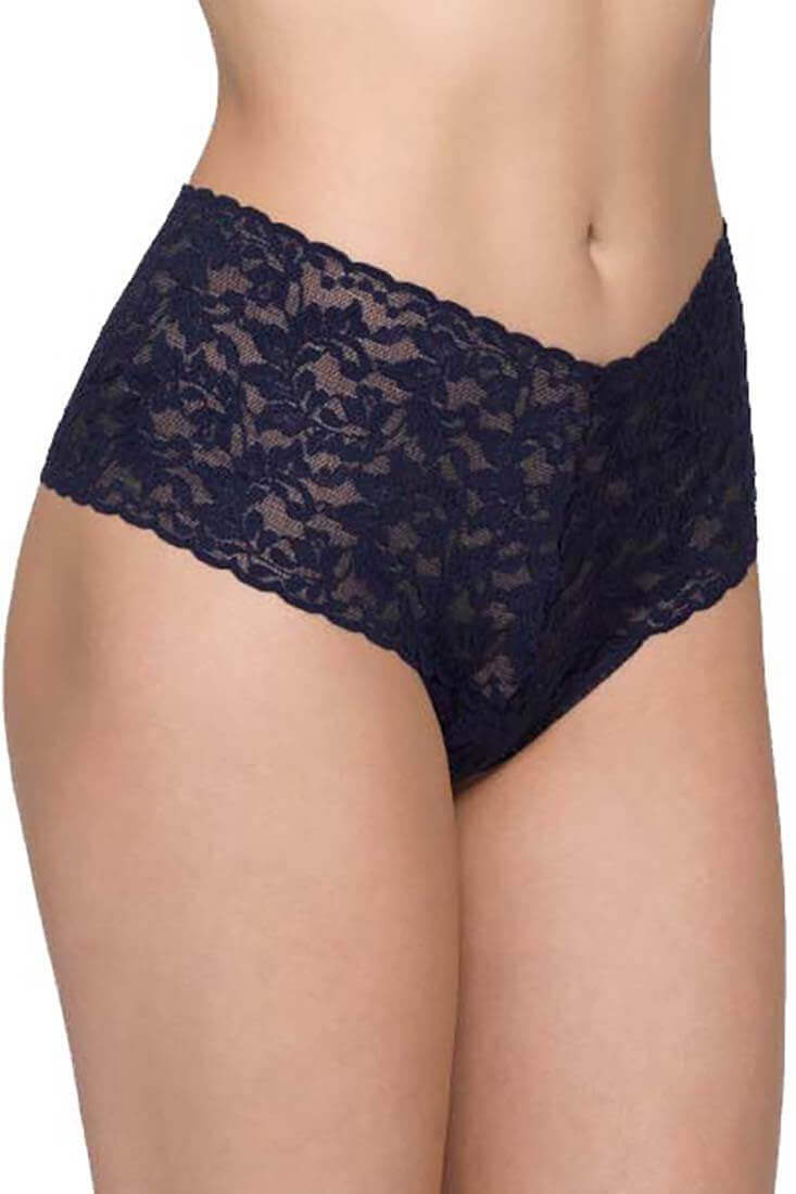 Hanky Panky Retro High-Waisted Thong Color: Navy  at Petticoat Lane  Greenwich, CT