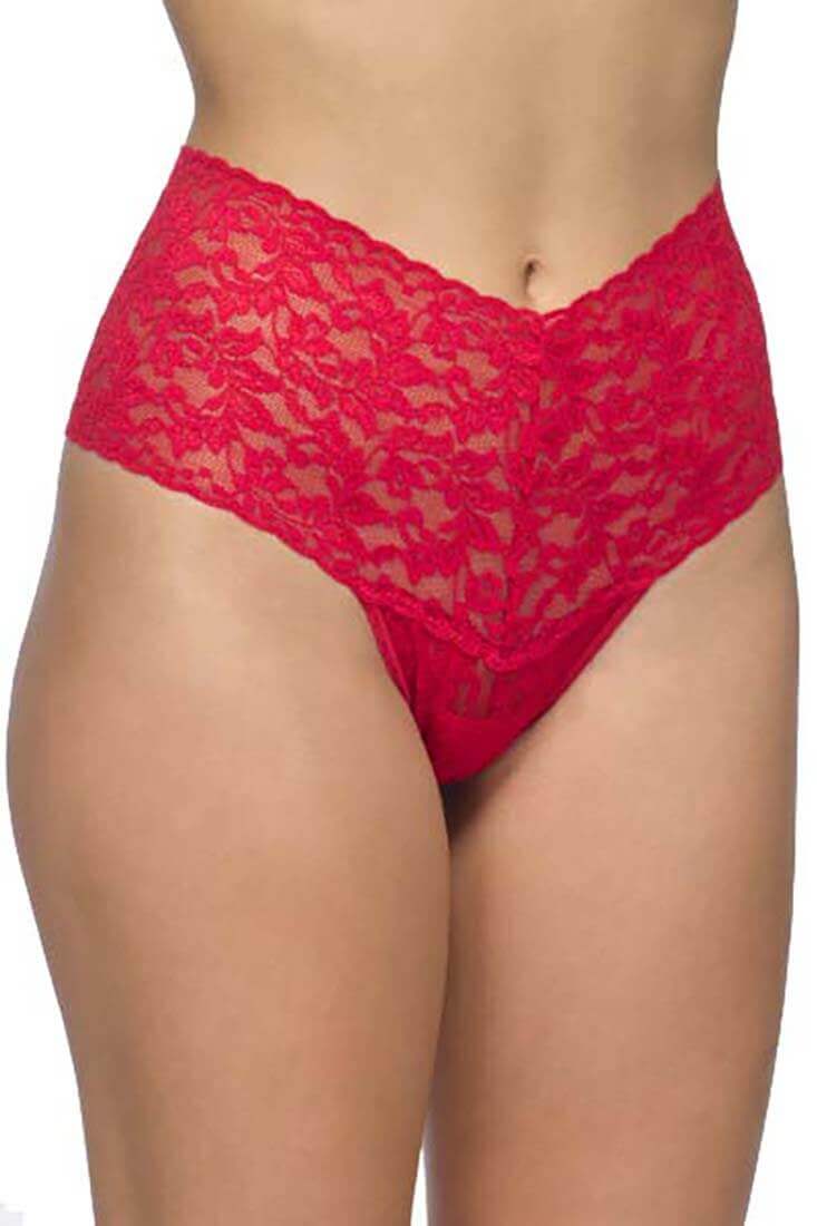 Hanky Panky Retro High-Waisted Thong Color: Red  at Petticoat Lane  Greenwich, CT