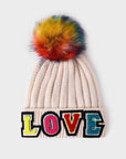 Jocelyn LOVE Hat with Faux Pom Color: Ivory  at Petticoat Lane  Greenwich, CT