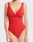 Karla Colletto Twist V-Neck 55-570 in Cherry