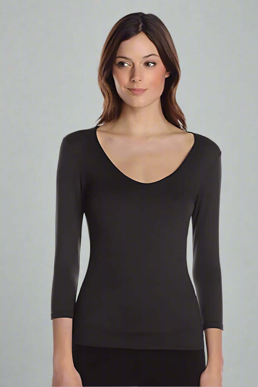 Only Hearts 3/4 Sleeve V Neck 2-Ply