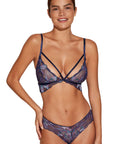 Paradiso Triangle Bra in Navy/Rani Pink