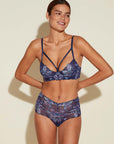 Paradiso Demi Bra in Navy/Rani Pink