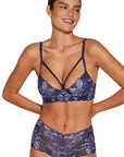 Paradiso Demi Bra in Navy/Rani Pink