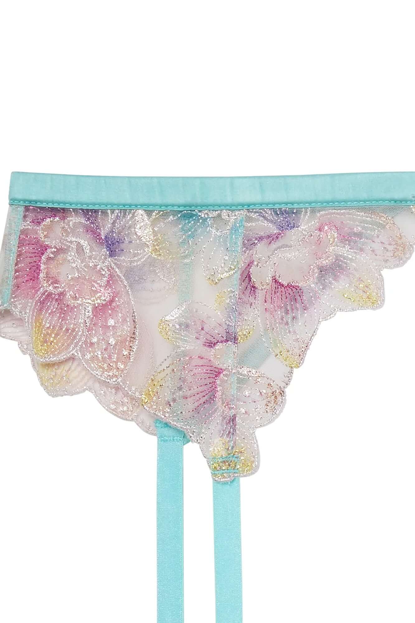 Pixie Embroidery Garter in Fresh Mint