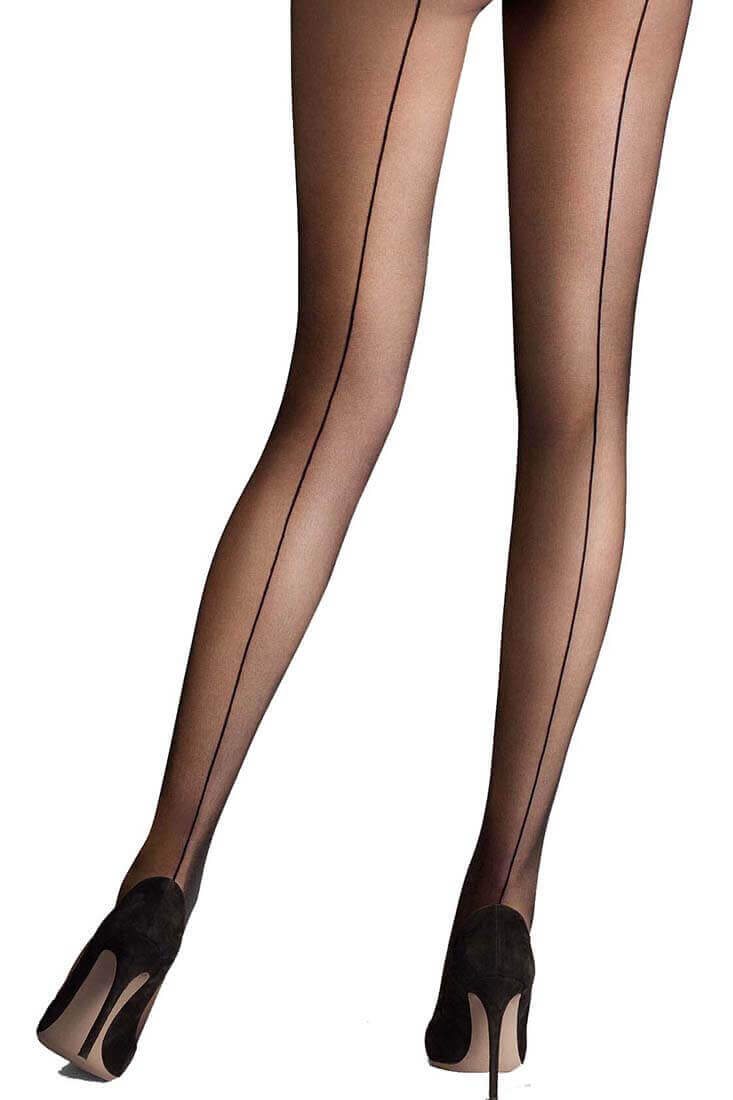 Wolford Individual 10 Back Seam Tights in Black